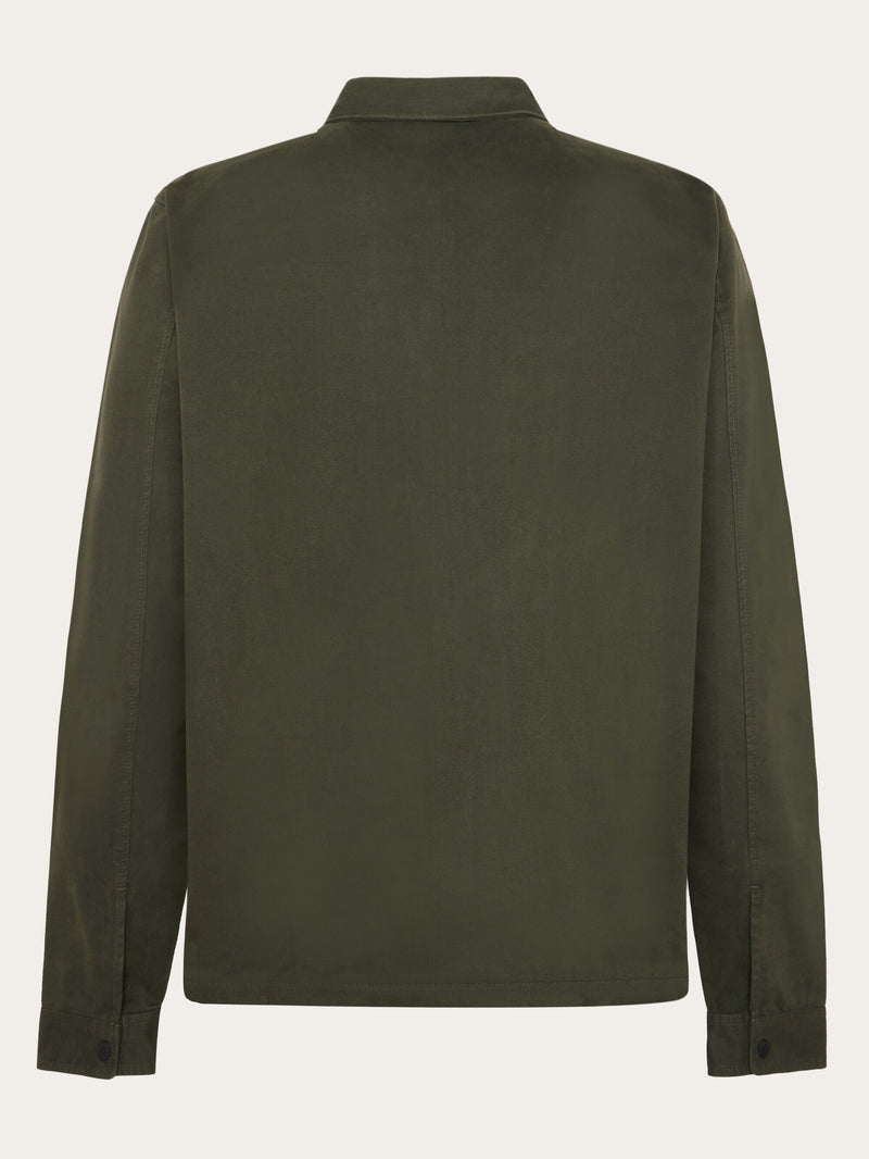 KnowledgeCotton Apparel - MEN Twill zip overshirt Overshirts 1090 Forrest Night
