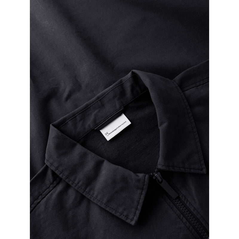KnowledgeCotton Apparel - MEN Twill zip overshirt Overshirts 1300 Black Jet