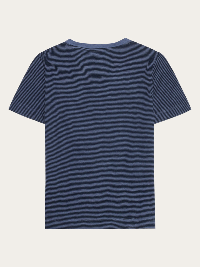 KnowledgeCotton Apparel - WMN V-neck slub t-shirt - GOTS/Vegan T-shirts 8036 Navy