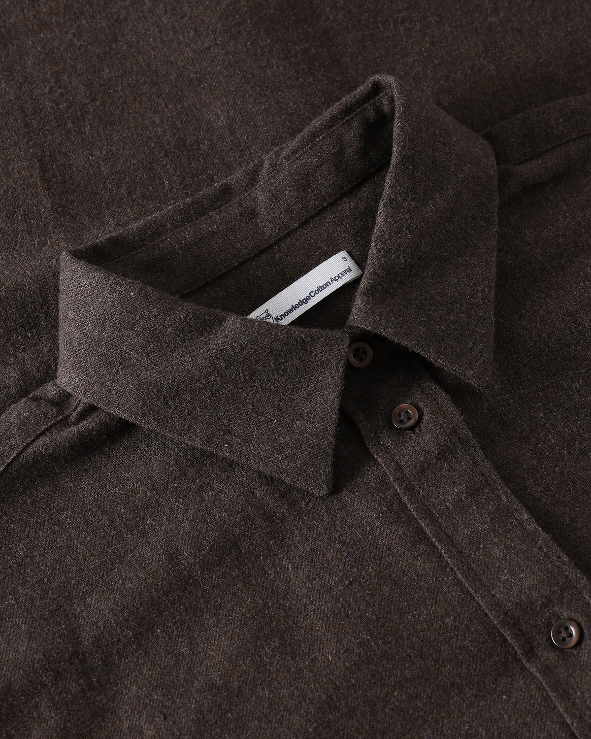 KnowledgeCotton Apparel - WMN Vega relaxed flannel shirt Shirts 1487 Chocolate Torte