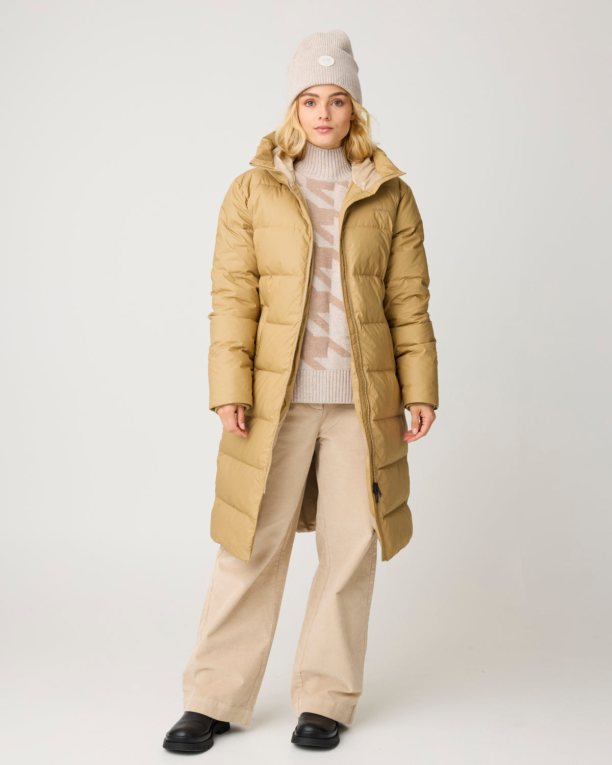 KnowledgeCotton Apparel - WMN Vent 90 puffer coat Jackets 1336 Kelp melange