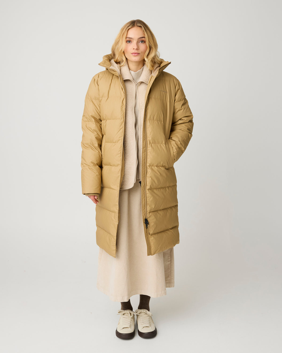 KnowledgeCotton Apparel - WMN Vent 90 puffer coat Jackets 1336 Kelp melange