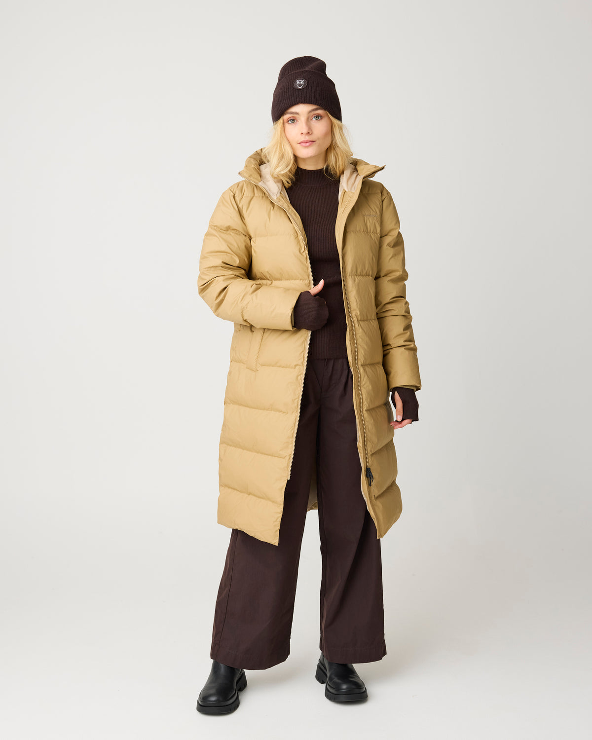 KnowledgeCotton Apparel - WMN Vent 90 puffer coat Jackets 1336 Kelp melange