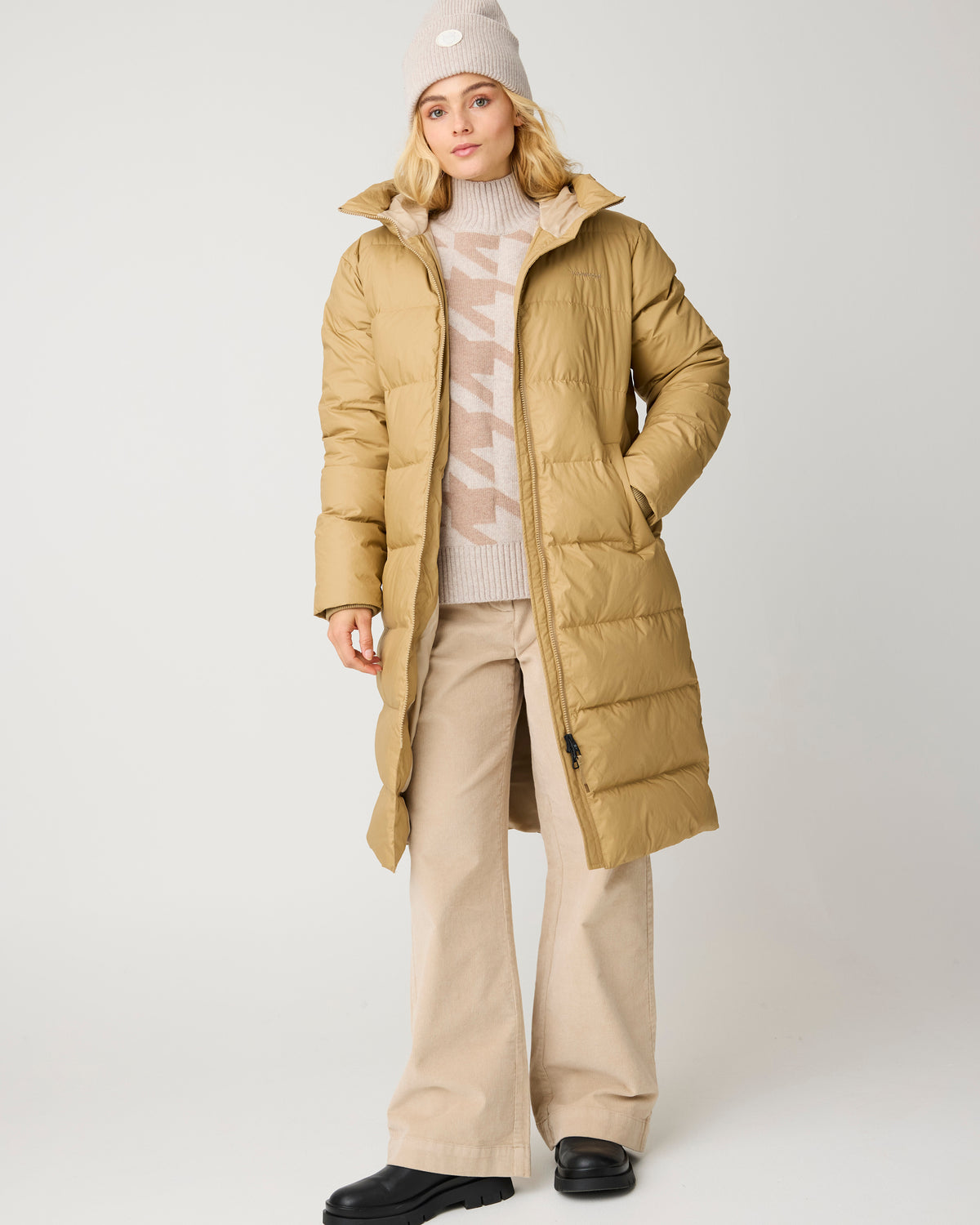 KnowledgeCotton Apparel - WMN Vent 90 puffer coat Jackets 1336 Kelp melange