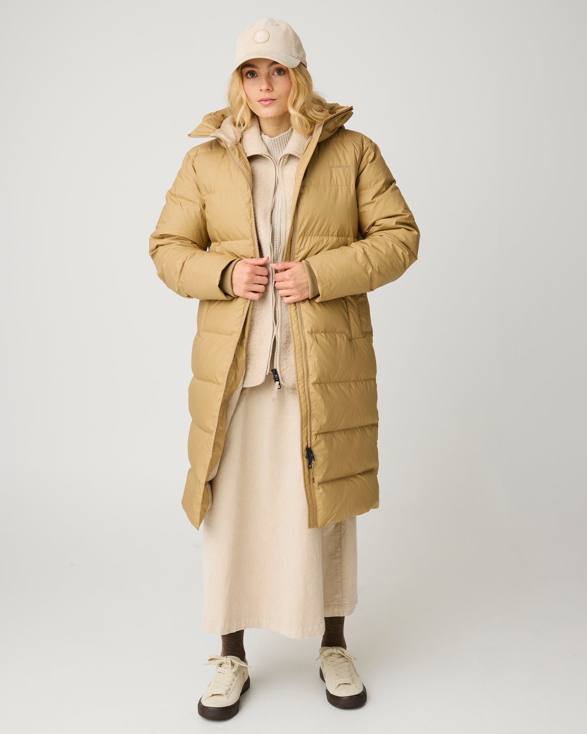 KnowledgeCotton Apparel - WMN Vent 90 puffer coat Jackets 1336 Kelp melange