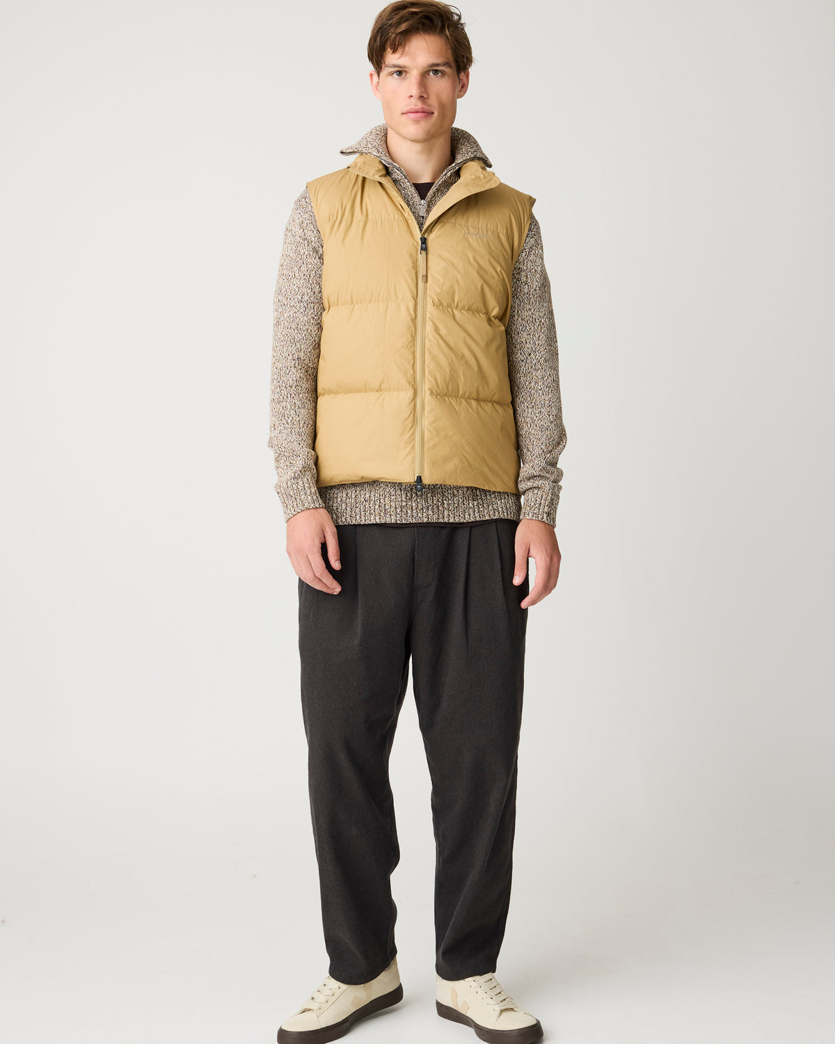 KnowledgeCotton Apparel - MEN Vent 90 puffer vest Vests 1336 Kelp melange