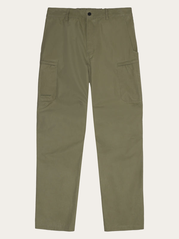 KnowledgeCotton Apparel - MEN Vent Canvas 200 classic pants - GOTS/Vegan Pants 1068 Burned Olive