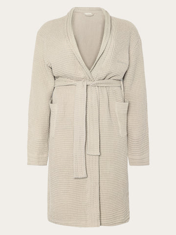KnowledgeCotton Apparel - UNI Waffle bathrobe Homewear 1228 Light feather gray