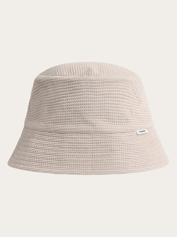 KnowledgeCotton Apparel - UNI Waffle bucket hat Hats 1228 Light feather gray
