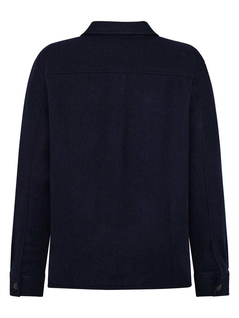 KnowledgeCotton Apparel - WMN Wool Overshirt RWS Jackets 1412 Night Sky
