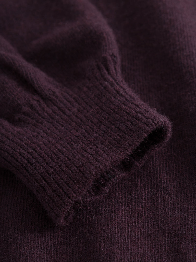 KnowledgeCotton Apparel - WMN Wool hood knit Knits 1394 Chocolate Plum