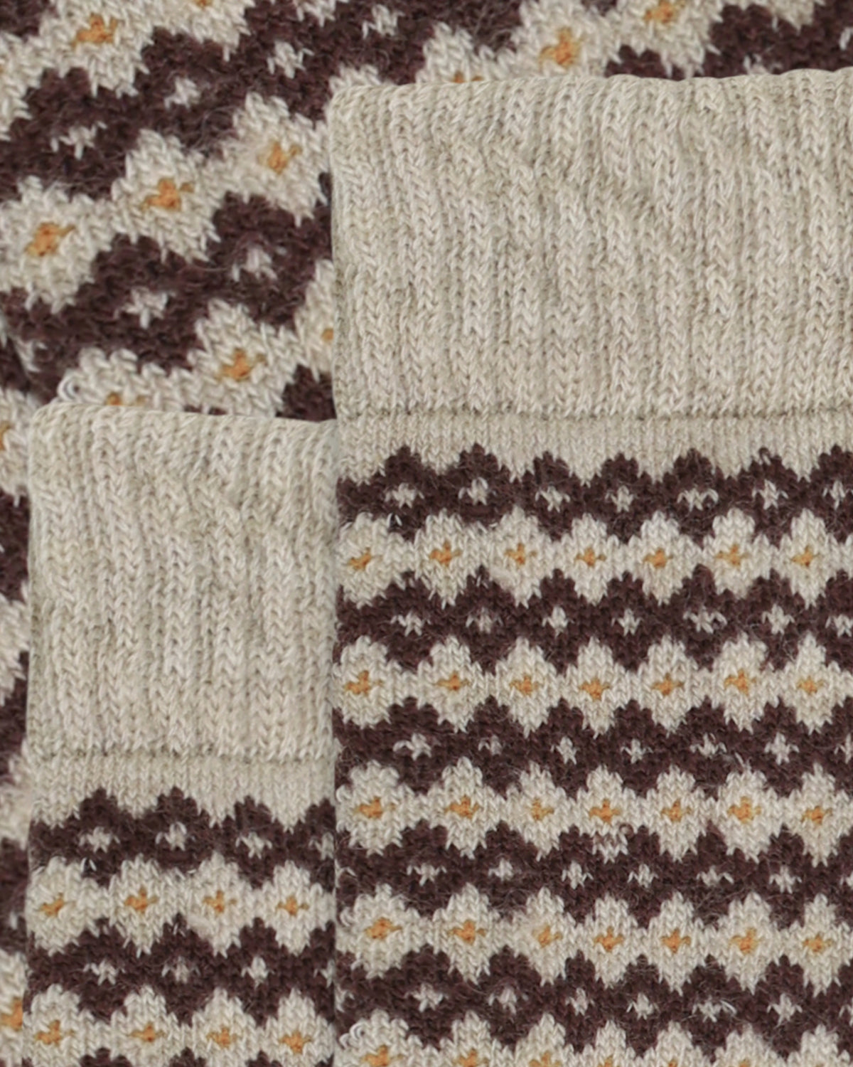KnowledgeCotton Apparel - UNI Wool jacquard socks Socks 9926 Brown