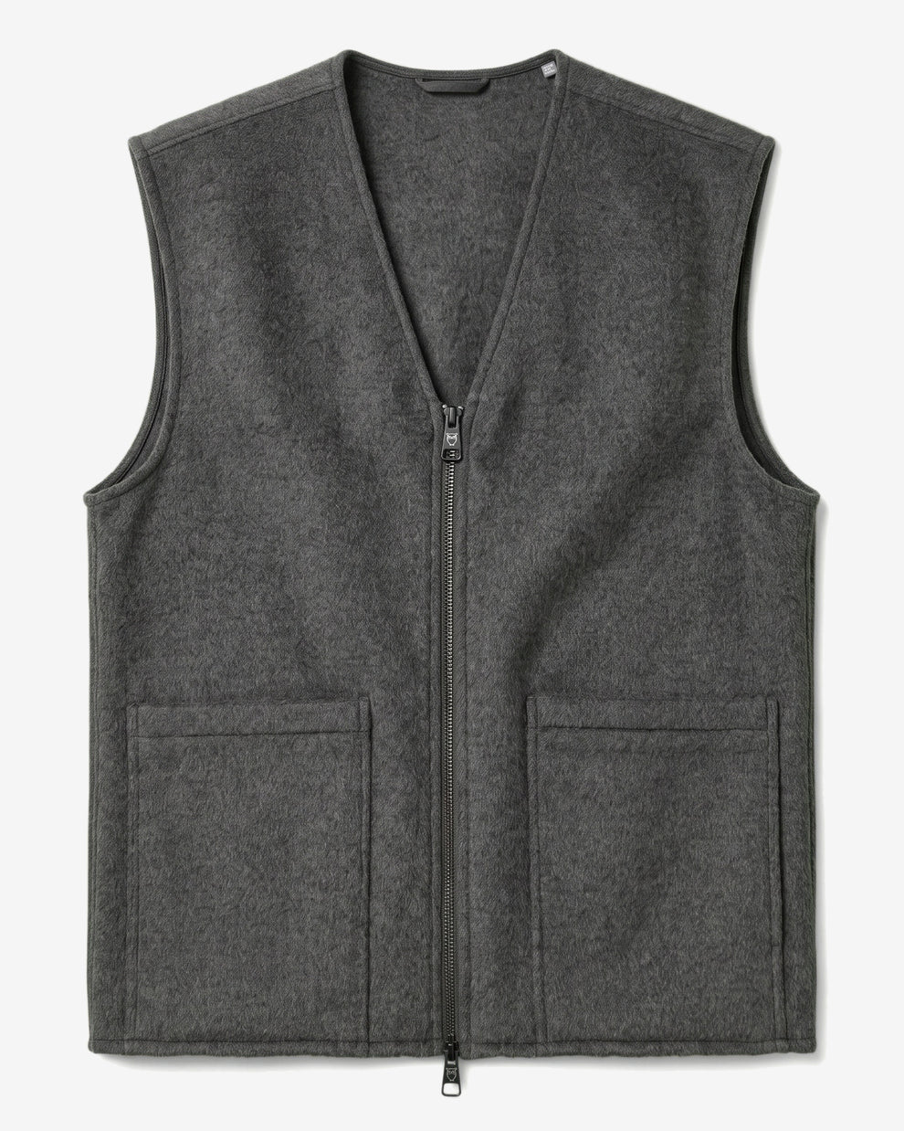 KnowledgeCotton Apparel - MEN Wool vest Vests 1073 Dark Grey Melange