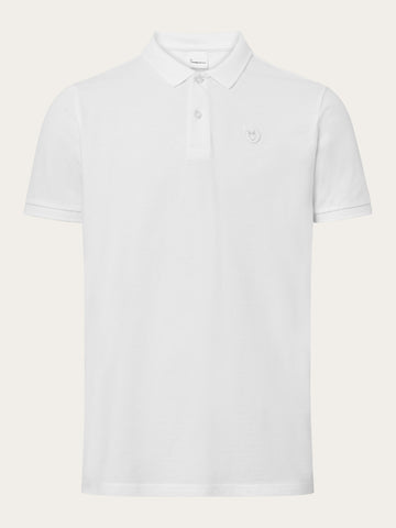 KnowledgeCotton Apparel - MEN Basic badge polo Polos 1010 Bright White