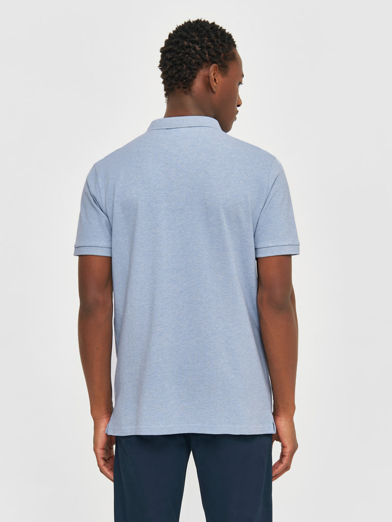 KnowledgeCotton Apparel - MEN Basic badge polo Polos 1259 Sky way melange