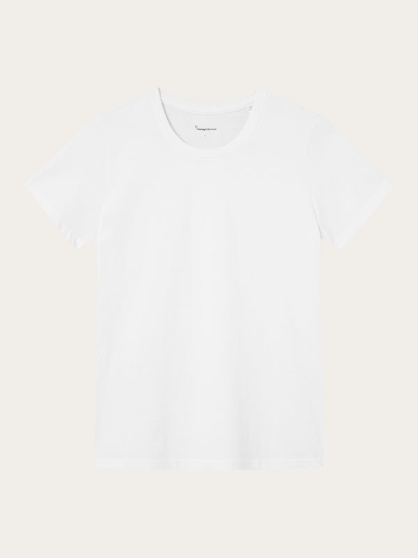 KnowledgeCotton Apparel - WMN Basic t-shirt T-shirts 1010 Bright White