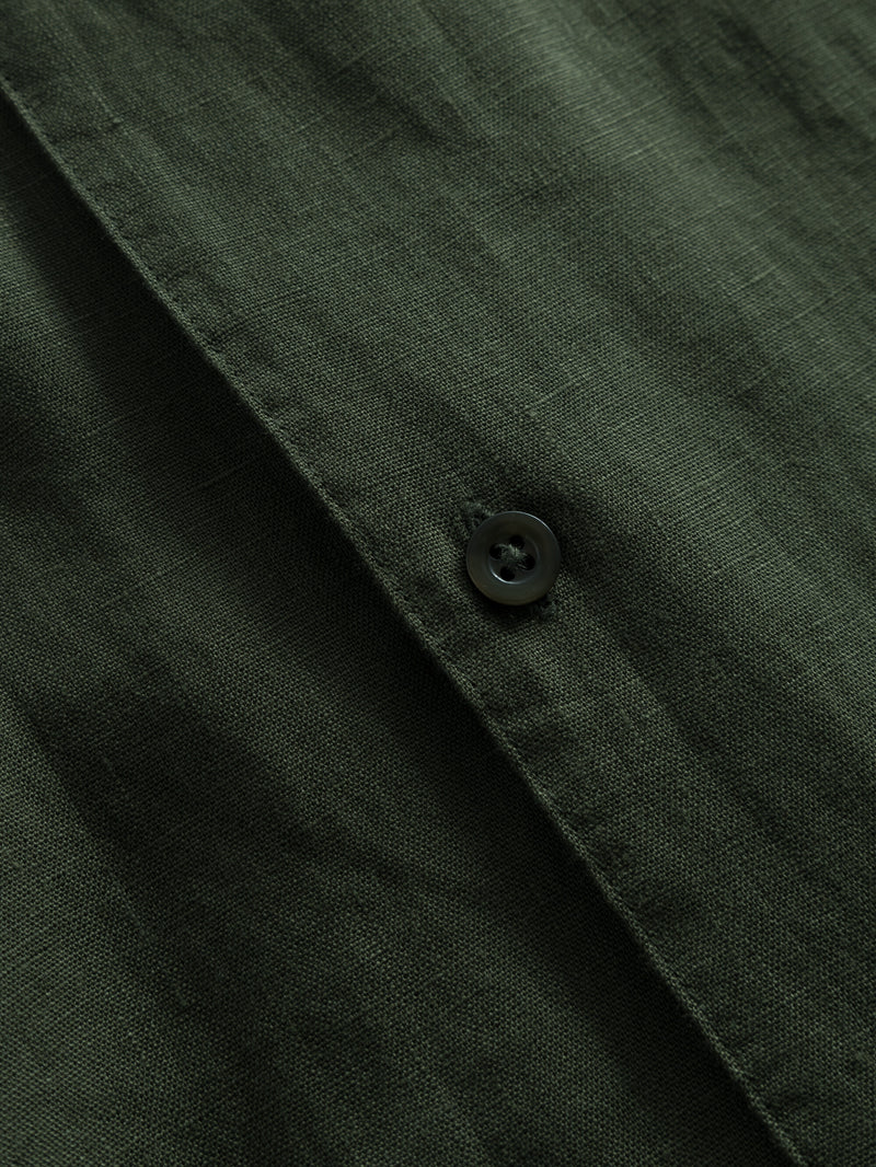 KnowledgeCotton Apparel - MEN Box fit short sleeved linen shirt Shirts 1090 Forrest Night