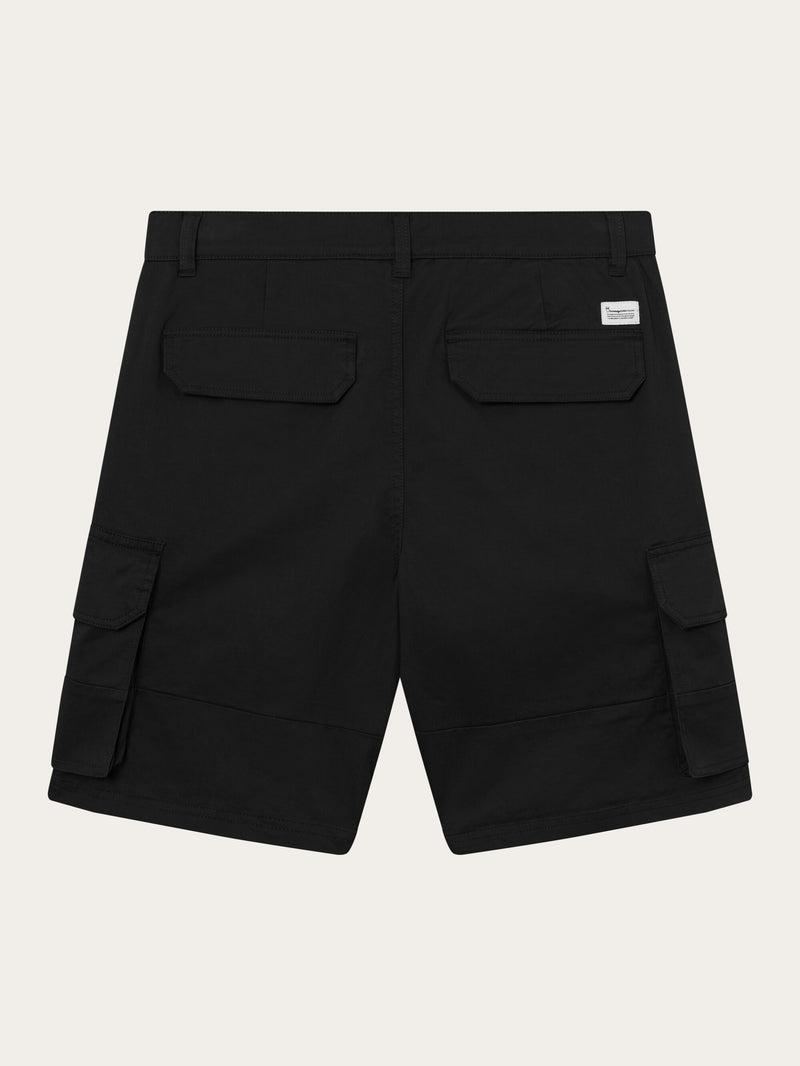 KnowledgeCotton Apparel - MEN Cargo stretched twill shorts Shorts 1300 Black Jet