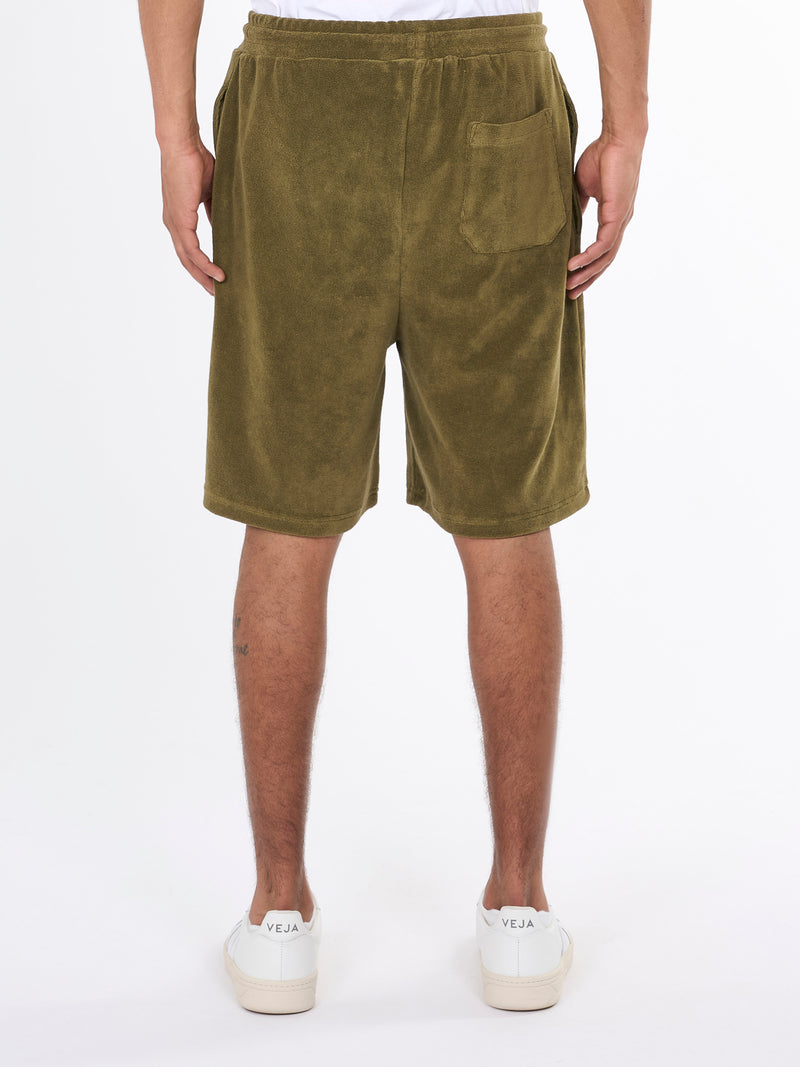KnowledgeCotton Apparel - MEN Casual terry shorts Shorts 1068 Burned Olive
