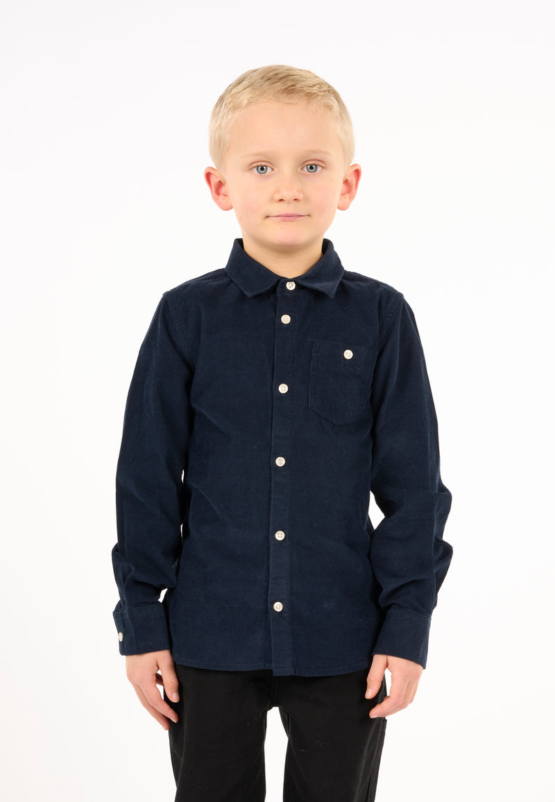 KnowledgeCotton Apparel - YOUNG Corduroy shirt Shirts 1001 Total Eclipse