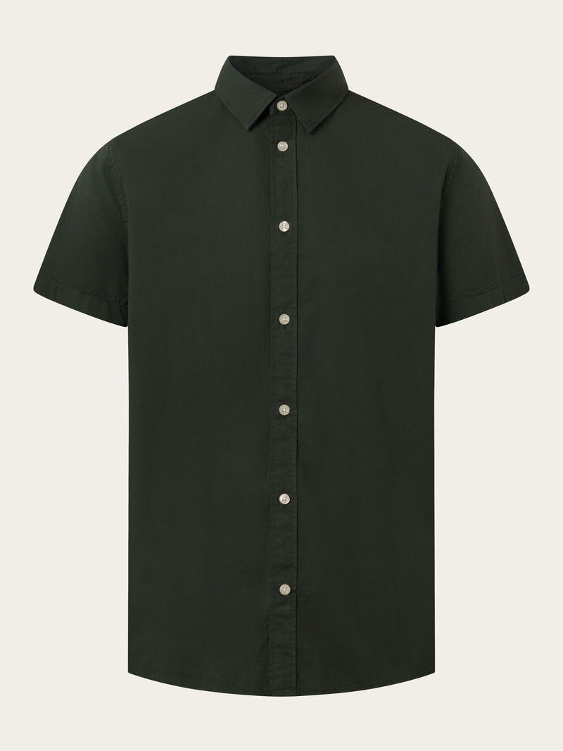 KnowledgeCotton Apparel - MEN Costum fit cord look short sleeve shirt Shirts 1090 Forrest Night