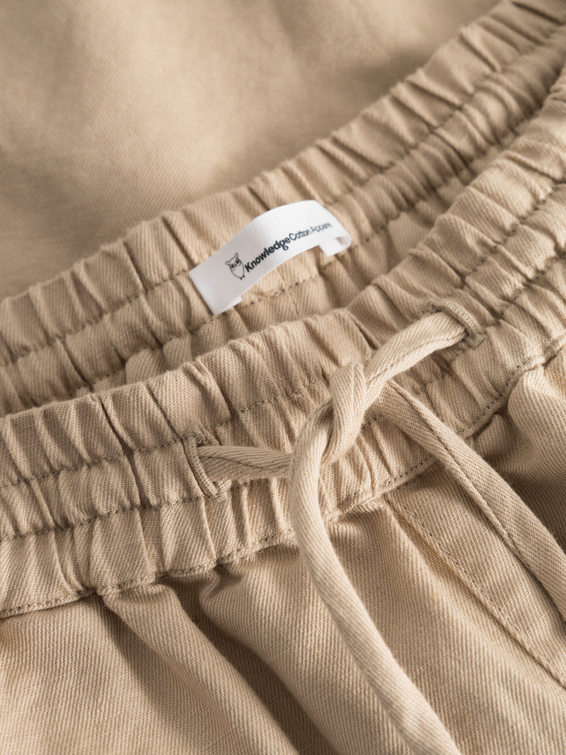 KnowledgeCotton Apparel - WMN Cotton-linen blend shorts Shorts 1347 Safari