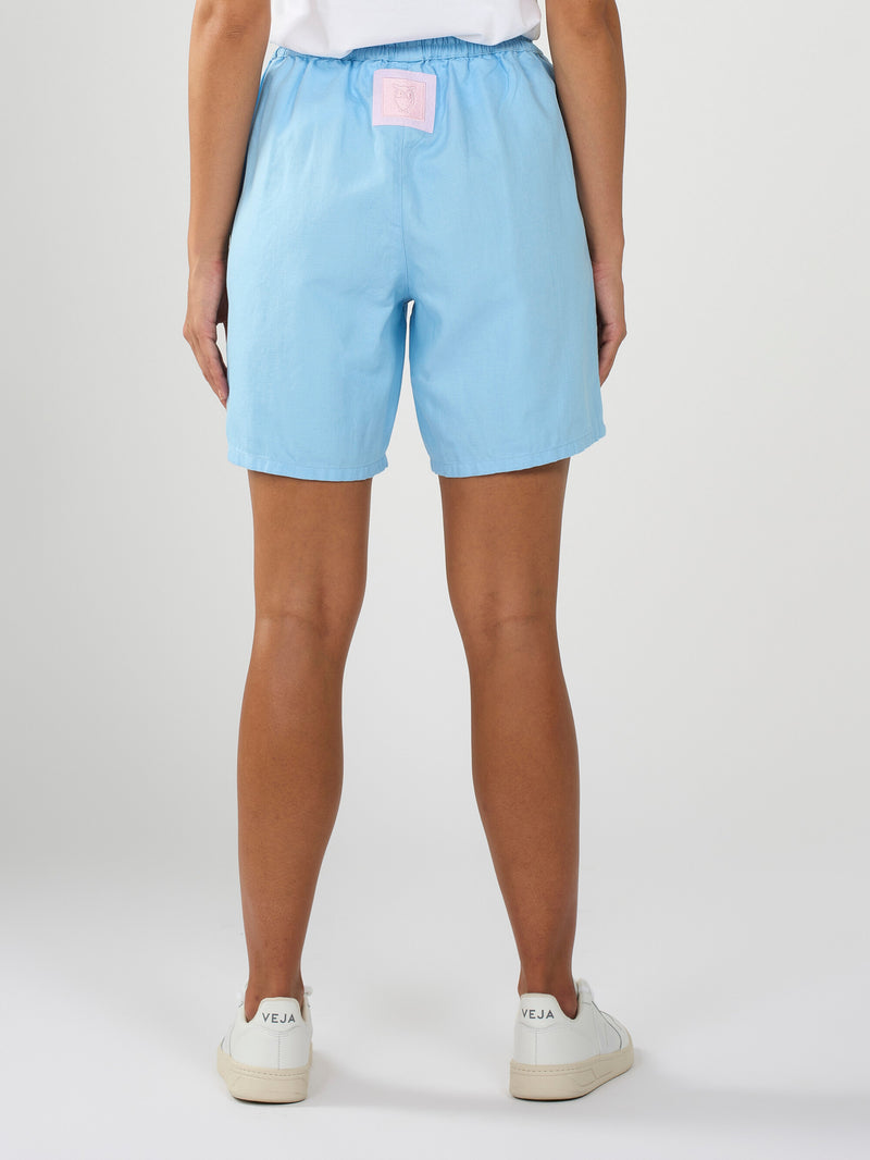 KnowledgeCotton Apparel - WMN Cotton-linen blend shorts Shorts 1377 Airy Blue
