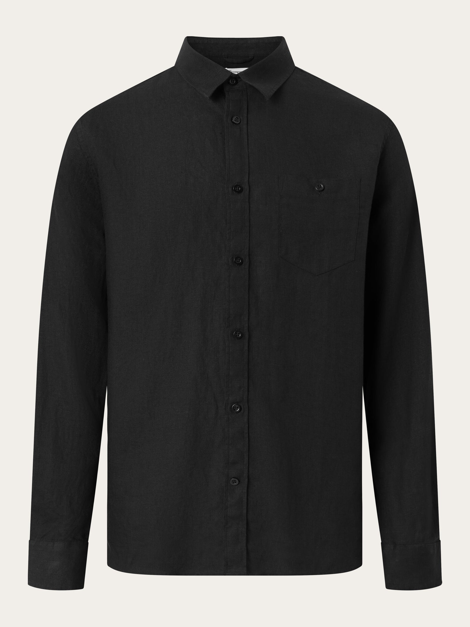 Custom fit linen shirt Black Jet von KnowledgeCotton Apparel kaufen
