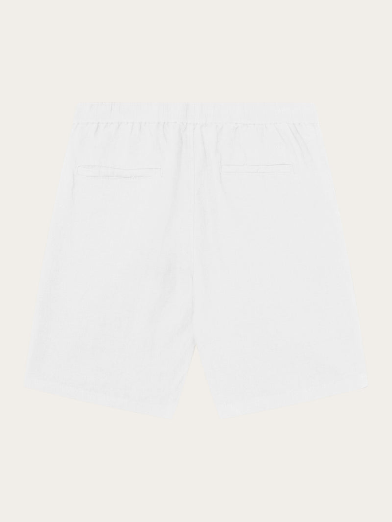 KnowledgeCotton Apparel - MEN Loose Linen shorts Shorts 1010 Bright White