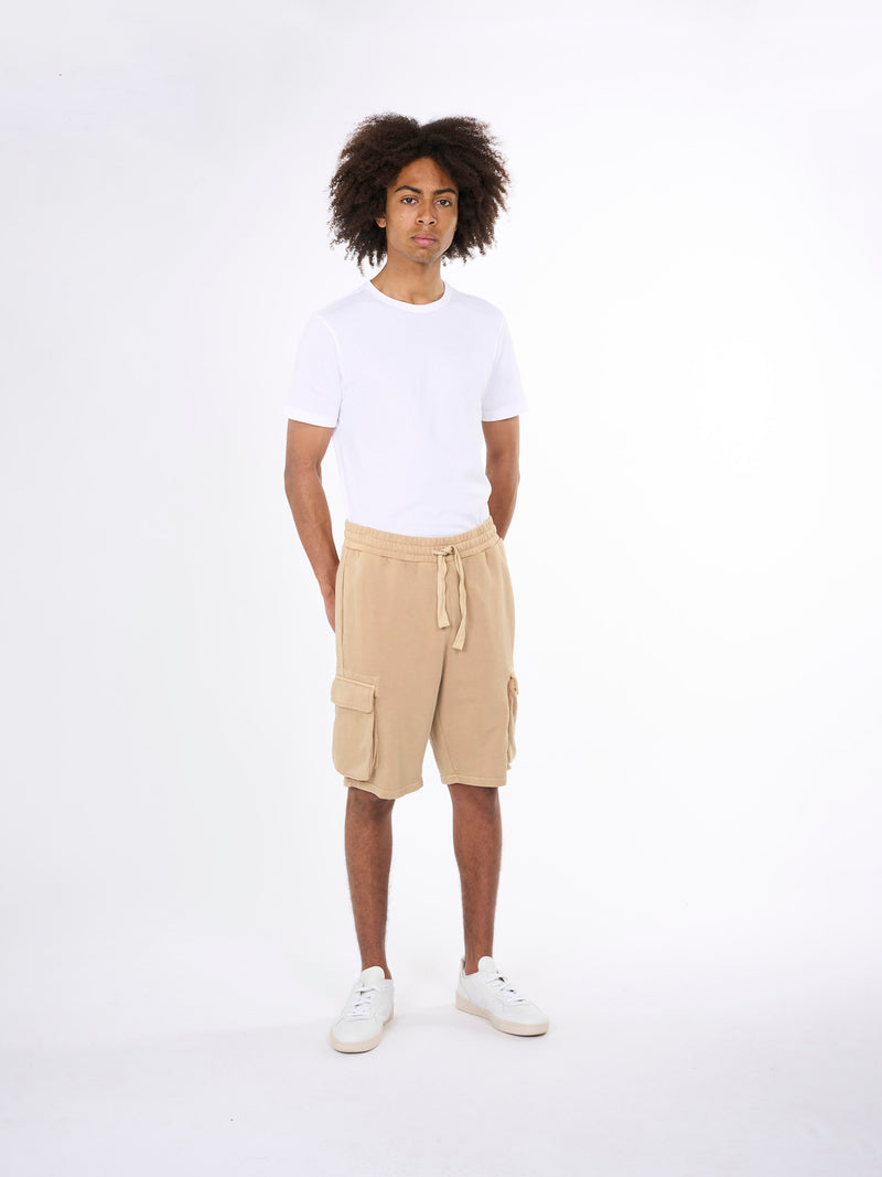 KnowledgeCotton Apparel - MEN NUANCE BY NATURE™ sweat shorts Shorts 1347 Safari