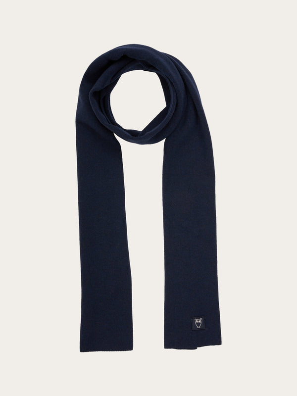 KnowledgeCotton Apparel - MEN Organic wool scarf Scarfs 1001 Total Eclipse