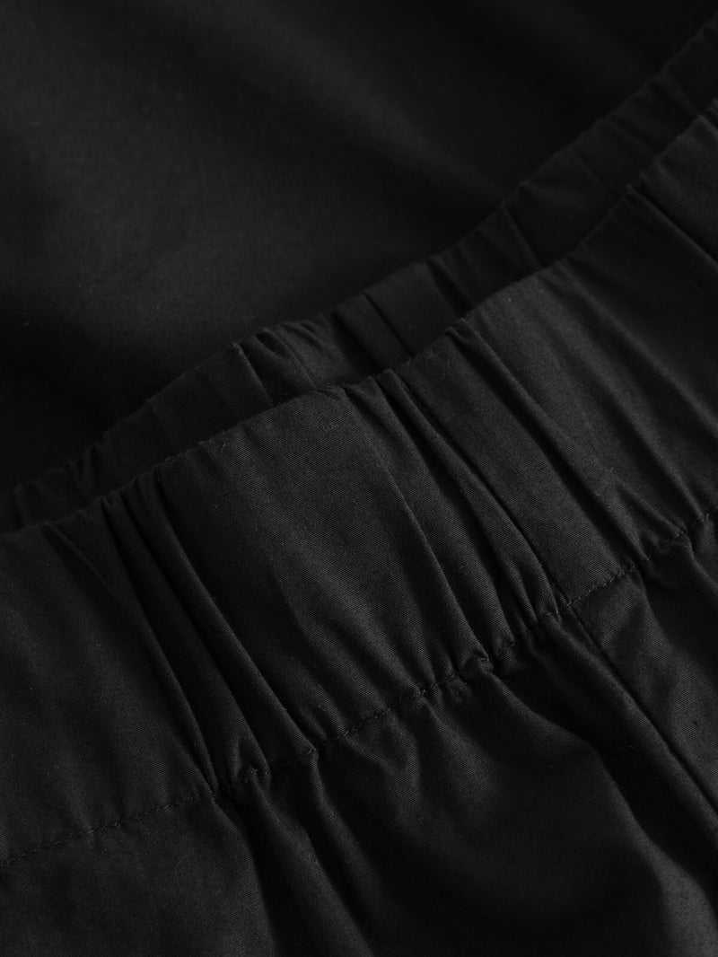 KnowledgeCotton Apparel - WMN Poplin elastic waist shorts Shorts 1300 Black Jet