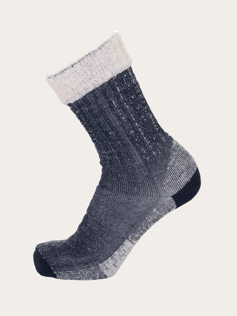 KnowledgeCotton Apparel - UNI Single pack low terry wool sock Socks 1001 Total Eclipse