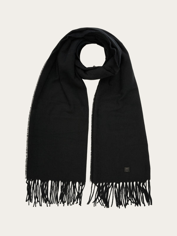 KnowledgeCotton Apparel - WMN Solid woven scarf Scarfs 1300 Black Jet