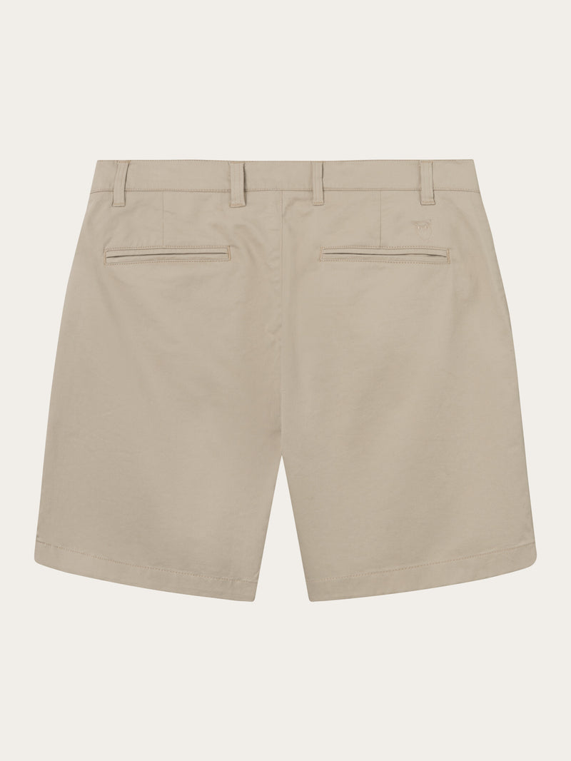 KnowledgeCotton Apparel - MEN Stretched twill shorts Shorts 1228 Light feather gray