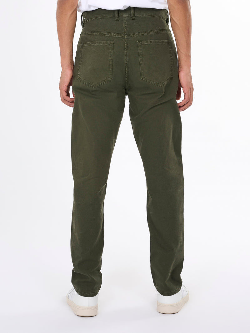 KnowledgeCotton Apparel - MEN TIM 5-pocket canvas relaxed fit pant Pants 1090 Forrest Night