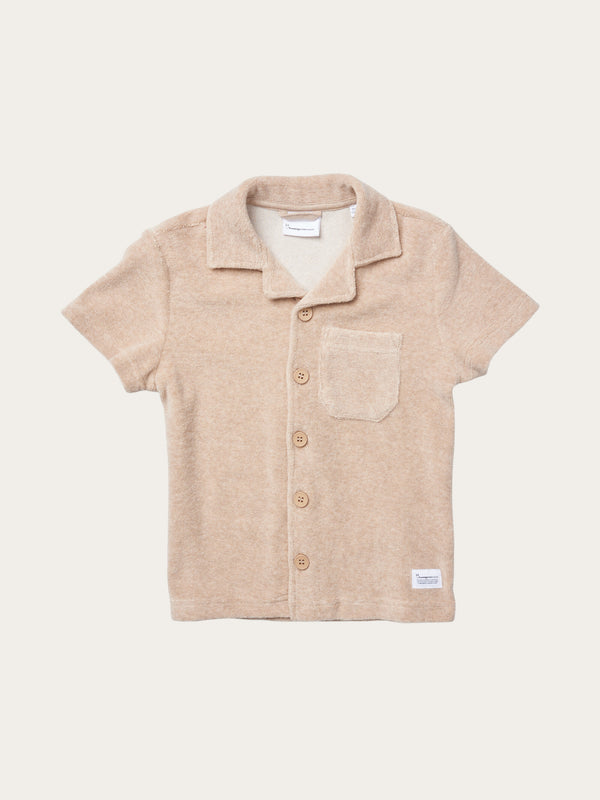 KnowledgeCotton Apparel - YOUNG Terry short sleeve shirt Shirts 1347 Safari