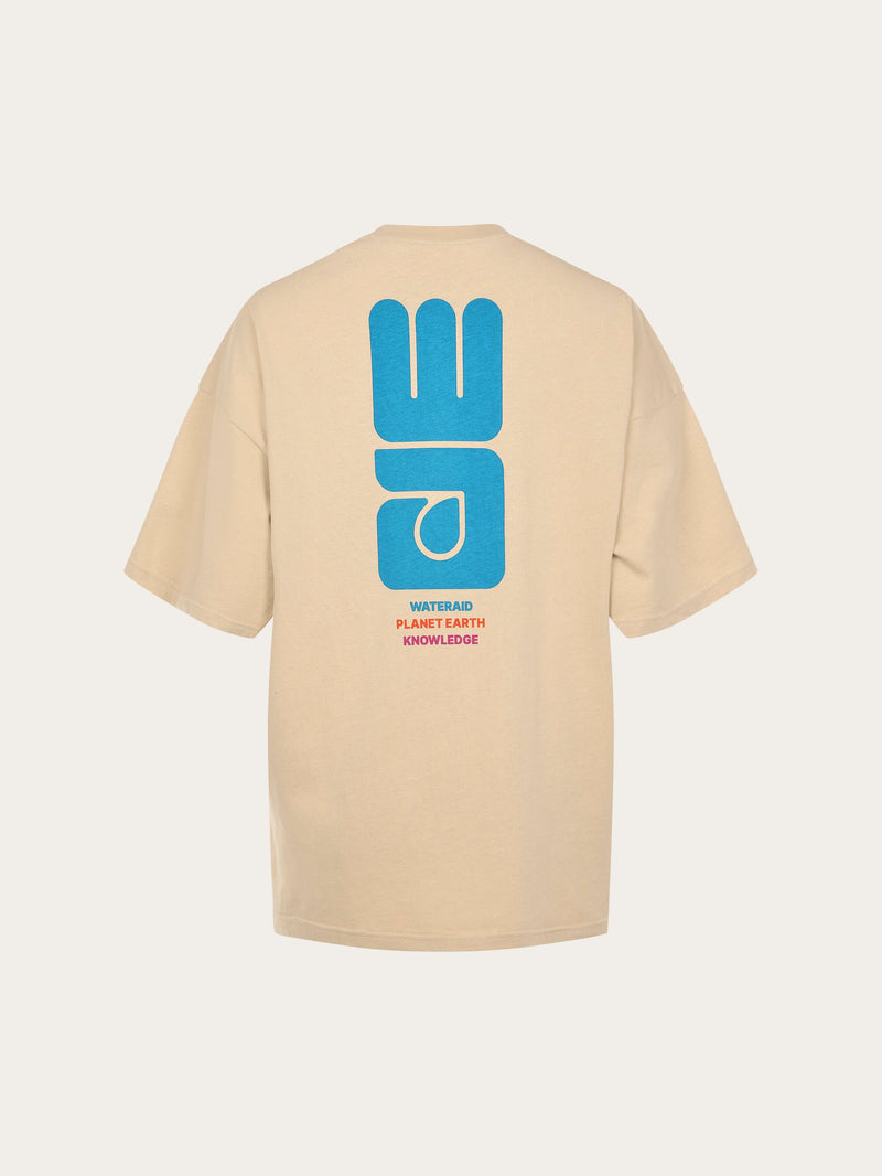 KnowledgeCotton Apparel - WMN WATERAID big logo oversize t-shirt T-shirts 1347 Safari