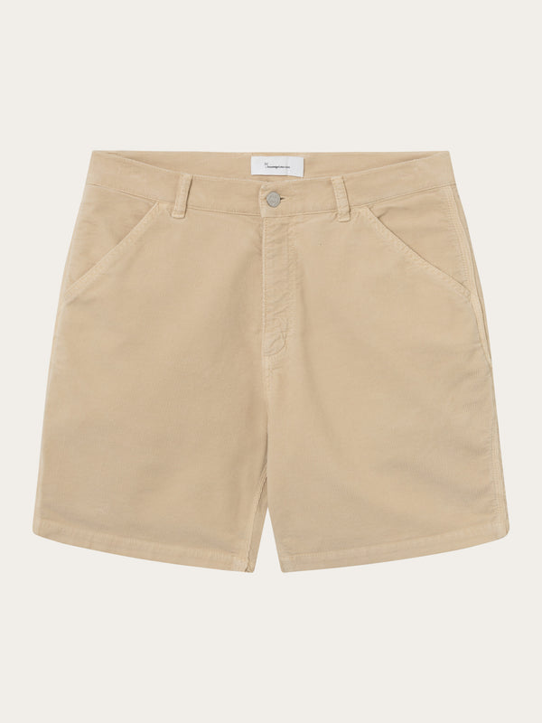 KnowledgeCotton Apparel - MEN Wide fit corduroy shorts Shorts 1347 Safari